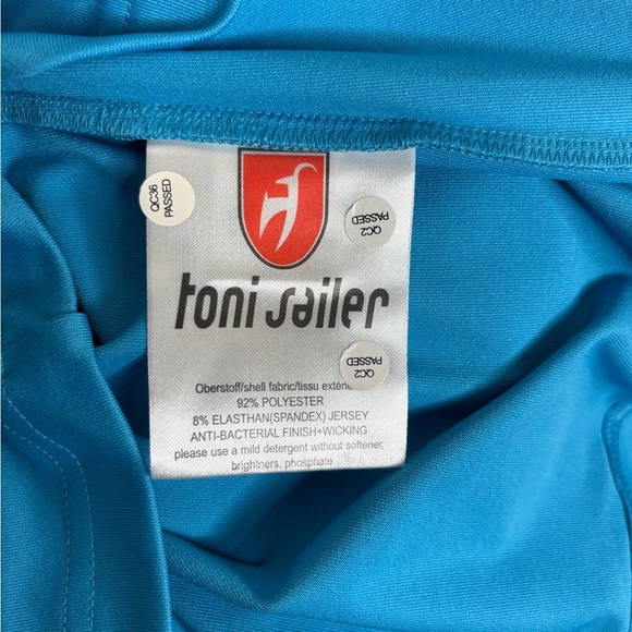 Toni Sailer Hollie blue turquoise Half-Zip Swarovski Pullover size 8 - Picture 5 of 6